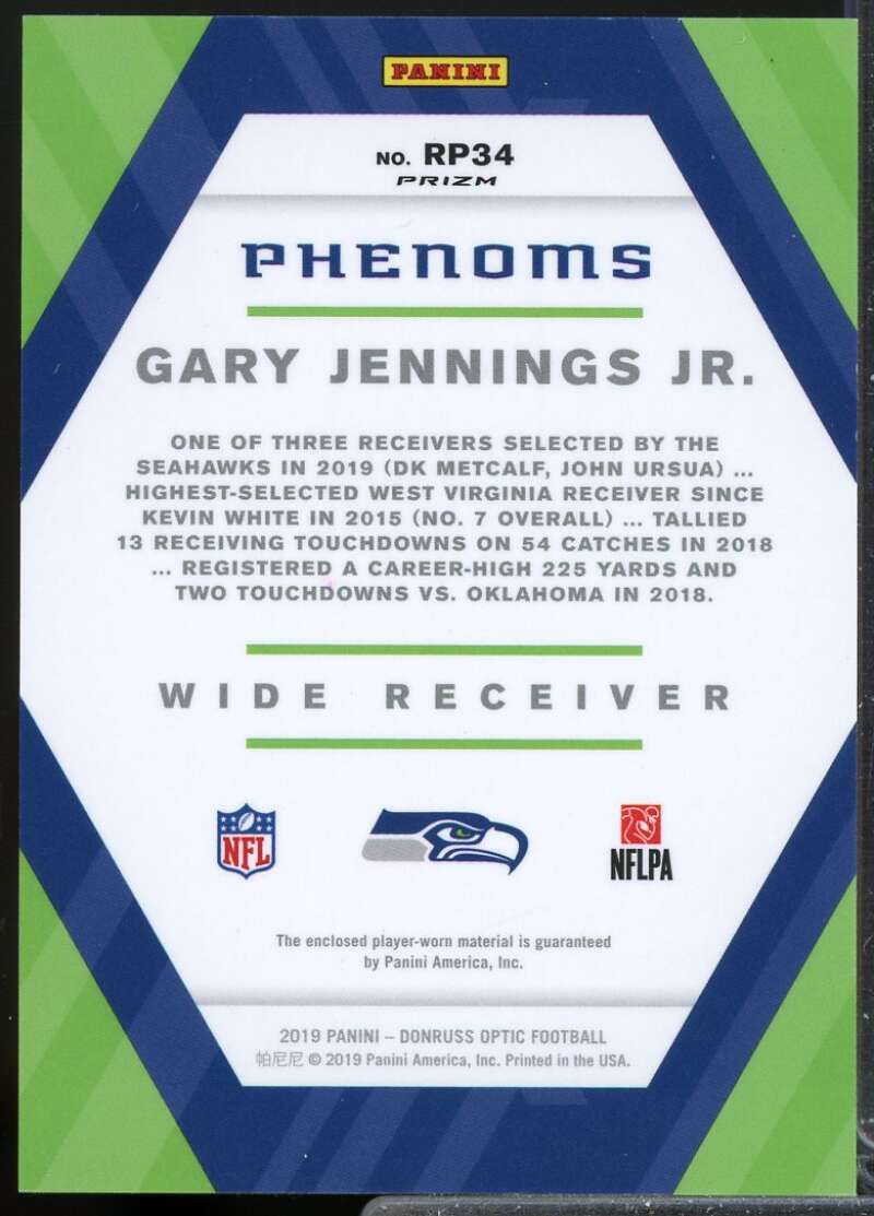 Gary Jennings Jr. 2019 Donruss Optic Rookie Phenoms Jerseys Red and Yellow #RP34  Image 2