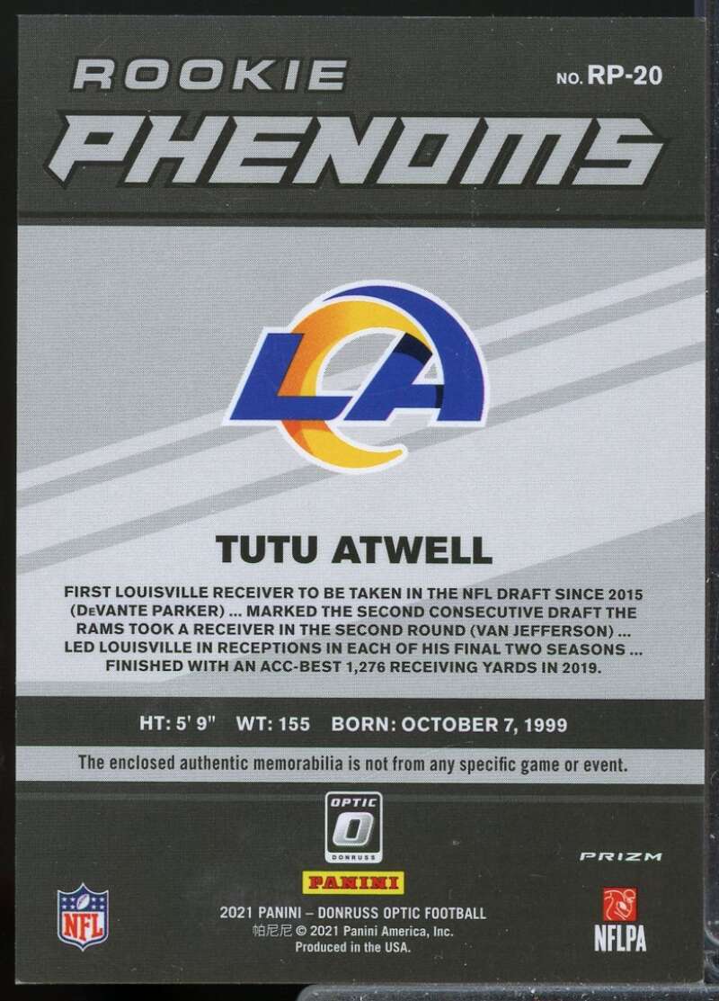 Tutu Atwell Card 2021 Donruss Optic Rookie Phenoms Jerseys #20  Image 2