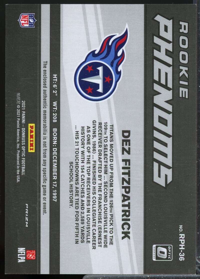 Dez Fitzpatrick 2021 Optic Rookie Phenoms Jerseys Horizontal Blue Hyper #36  Image 2