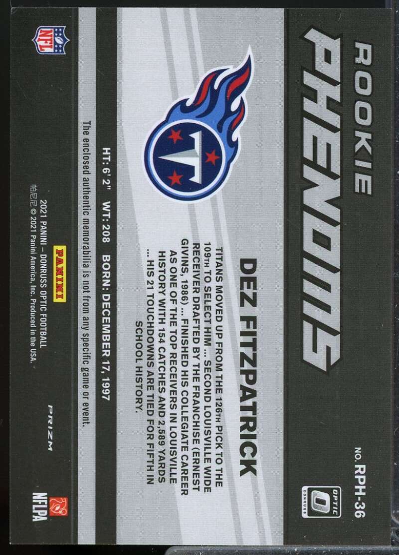 Dez Fitzpatrick 2021 Donruss Optic Rookie Phenoms Jerseys Horizontal Red #36  Image 2