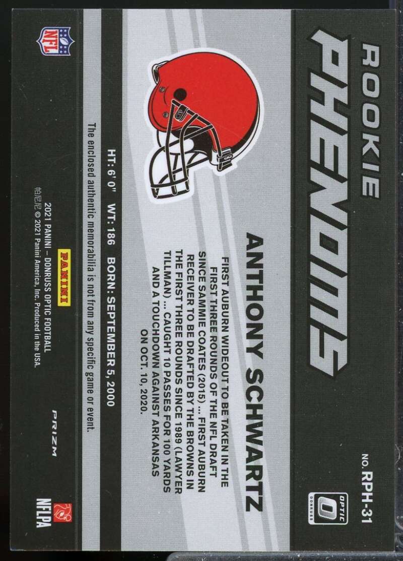 Anthony Schwartz 2021 Optic Rookie Phenoms Jerseys Horizontal Blue Hyper #31  Image 2