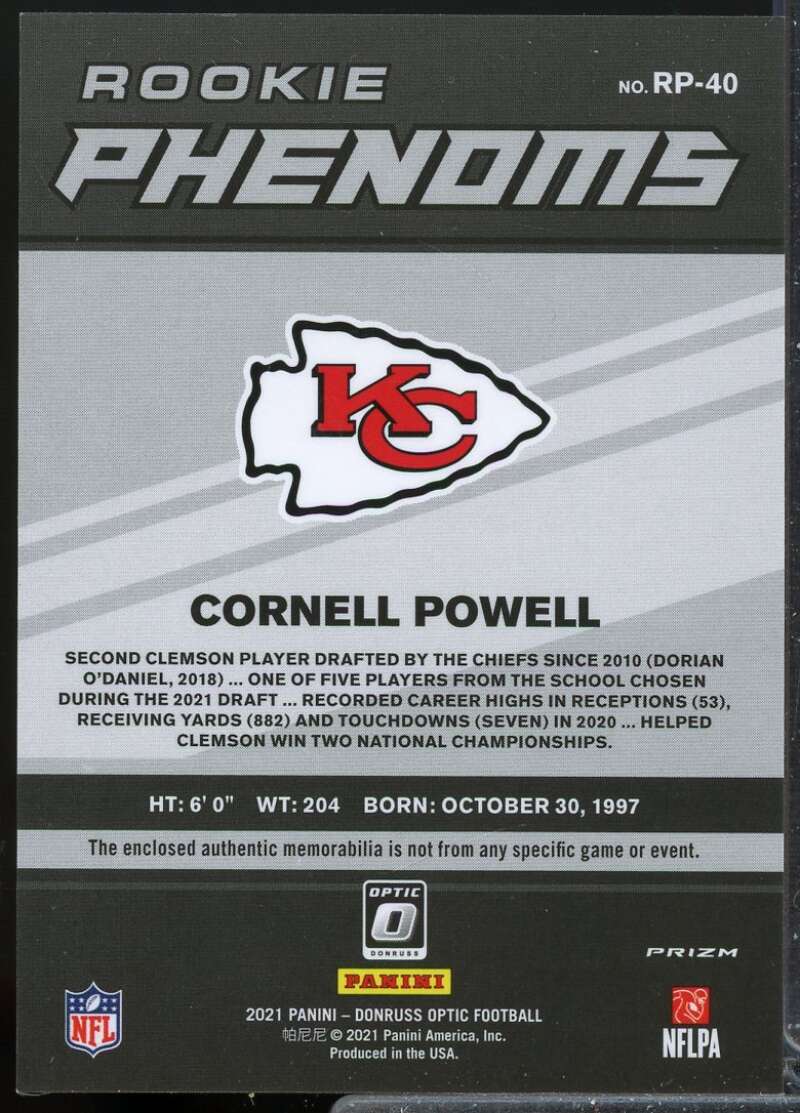 Cornell Powell Card 2021 Donruss Optic Rookie Phenoms Jerseys #40  Image 2