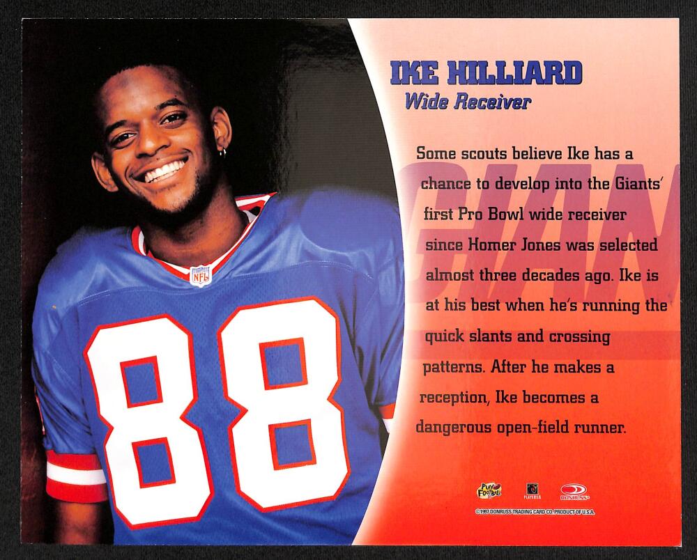 1997 Leaf Autographed Ike Hilliard 8X10 Authentic Signature Image 2
