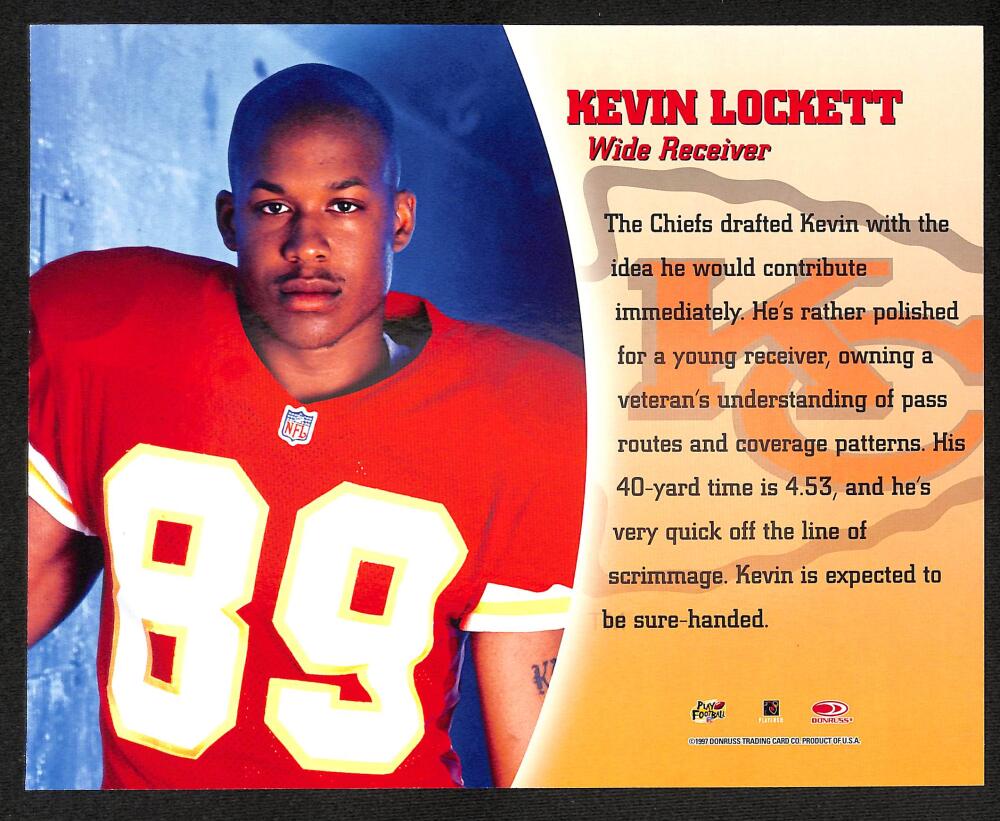 1997 Leaf Autographe Signed Kevin Lockett 8X10 Authentic Signature Image 2