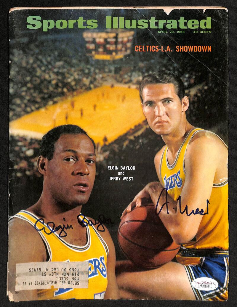 Elgin Baylor / Jerry West Autograph Signed Sports Illustrated Magazine JSA Authentic  Image 1