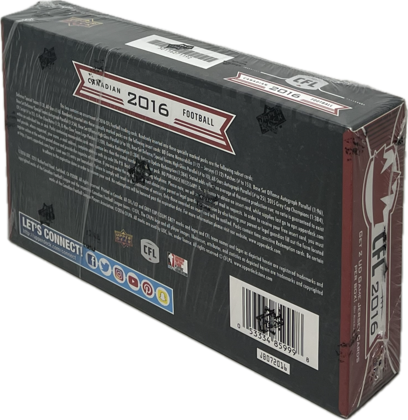 2016 Upper Deck CFL Football Hobby Box  Image 3