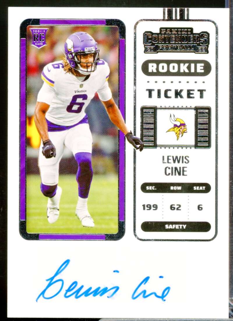 Lewis Cine Card 2022 Panini Contenders Rookie Autograph #161A  Image 1