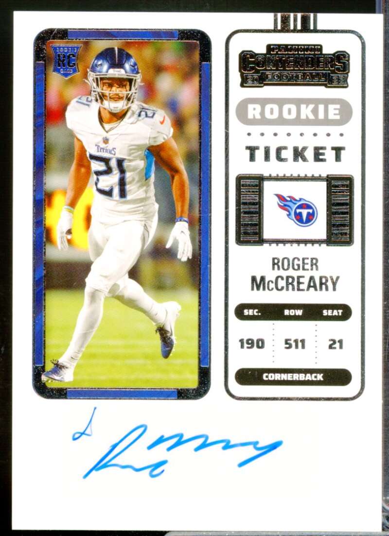 Roger McCreary Card 2022 Panini Contenders Rookie Autograph #163A  Image 1