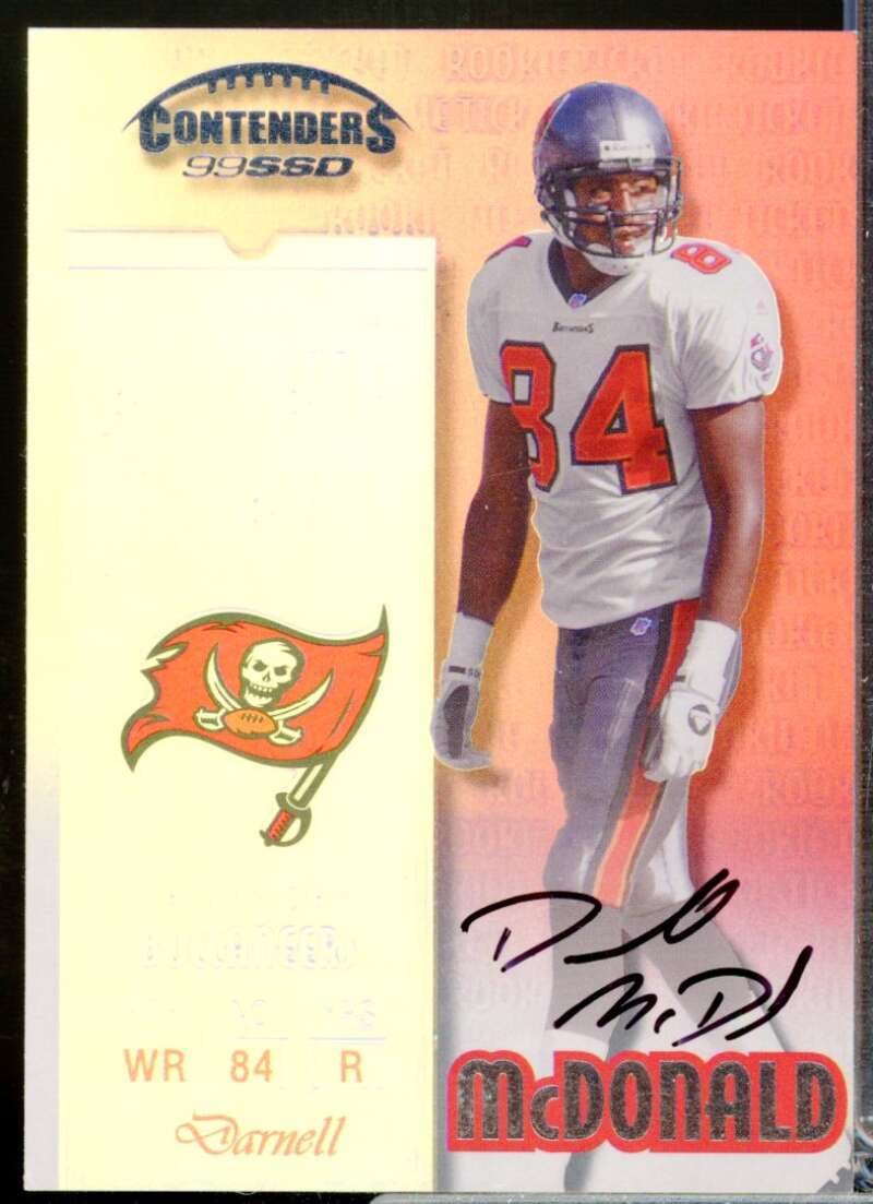 Darnell McDonald RC Card 1999 Playoff Contenders SSD Rookie Autograph #163  Image 1