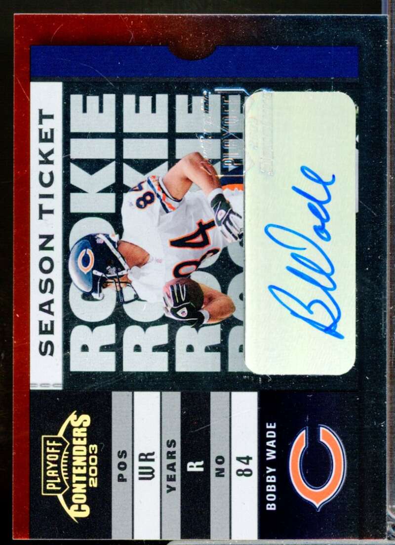 Bobby Wade /989 RC Card 2003 Playoff Contenders Rookie Autograph #173  Image 1