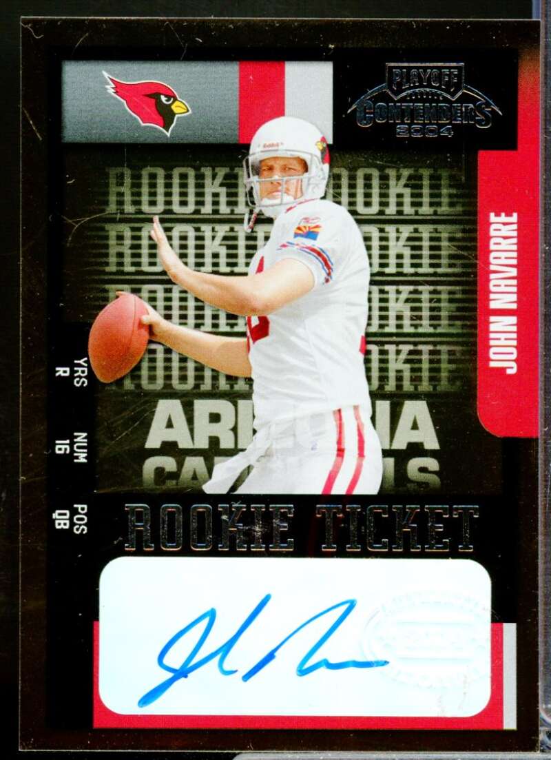 John Navarre RC Card 2004 Playoff Contenders Rookie Autograph #142  Image 1