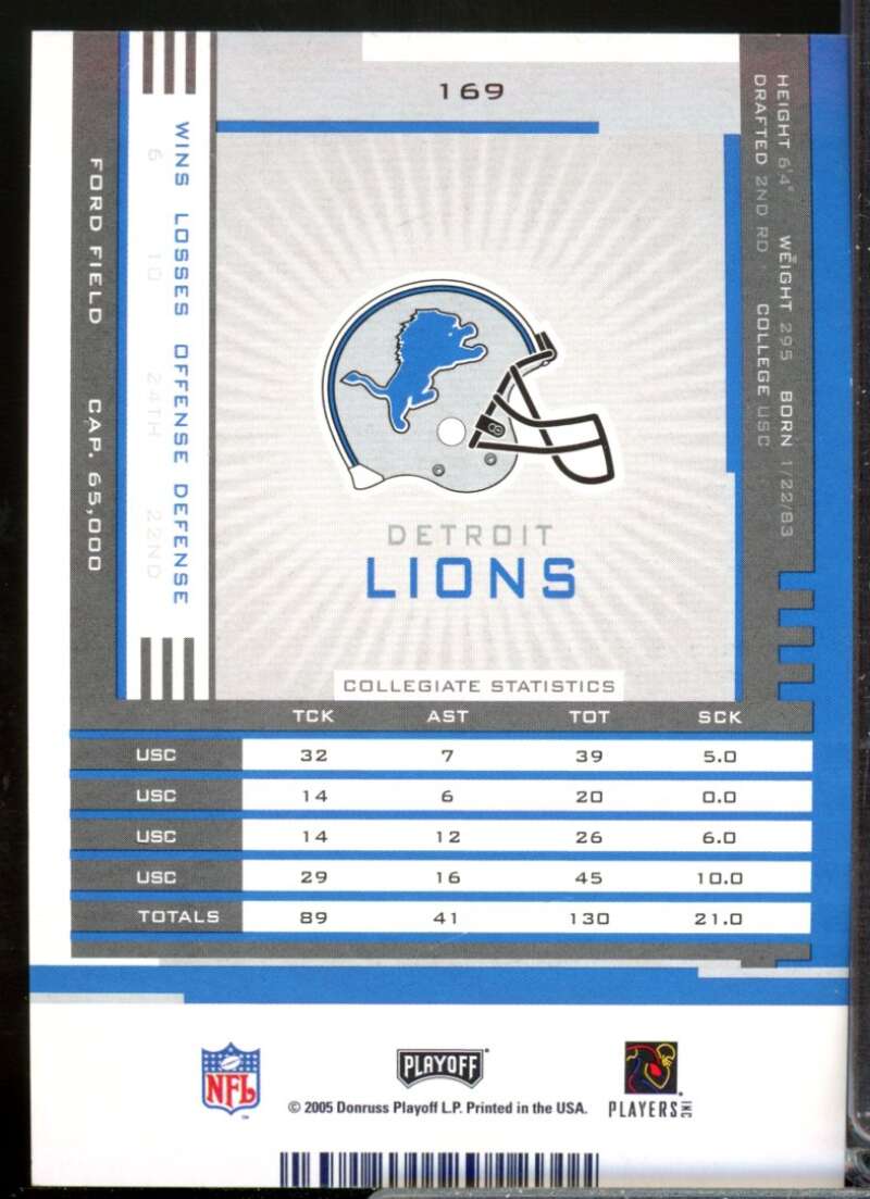 Shaun Cody RC Card 2005 Playoff Contenders Rookie Autograph #169  Image 2