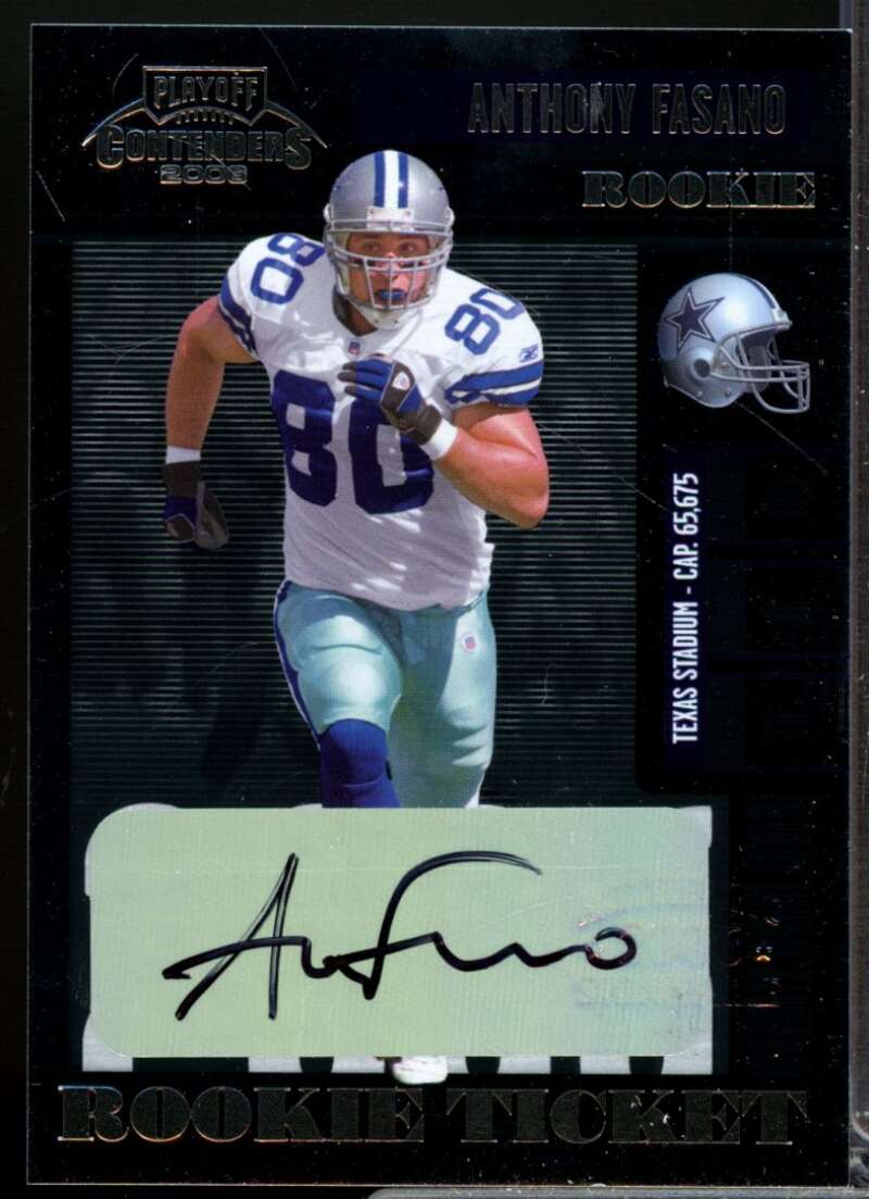 Anthony Fasano RC Card 2006 Playoff Contenders Rookie Autograph #111  Image 1