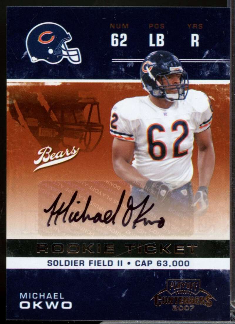 Michael Okwo RC Card 2007 Playoff Contenders Rookie Autograph #202  Image 1