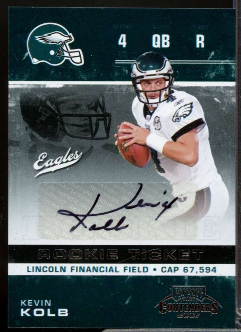 Kevin Kolb RC Card 2007 Playoff Contenders Rookie Autograph #181  Image 1