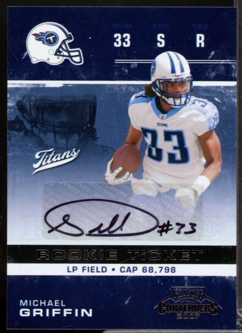 Michael Griffin RC Card 2007 Playoff Contenders Rookie Autograph #201  Image 1