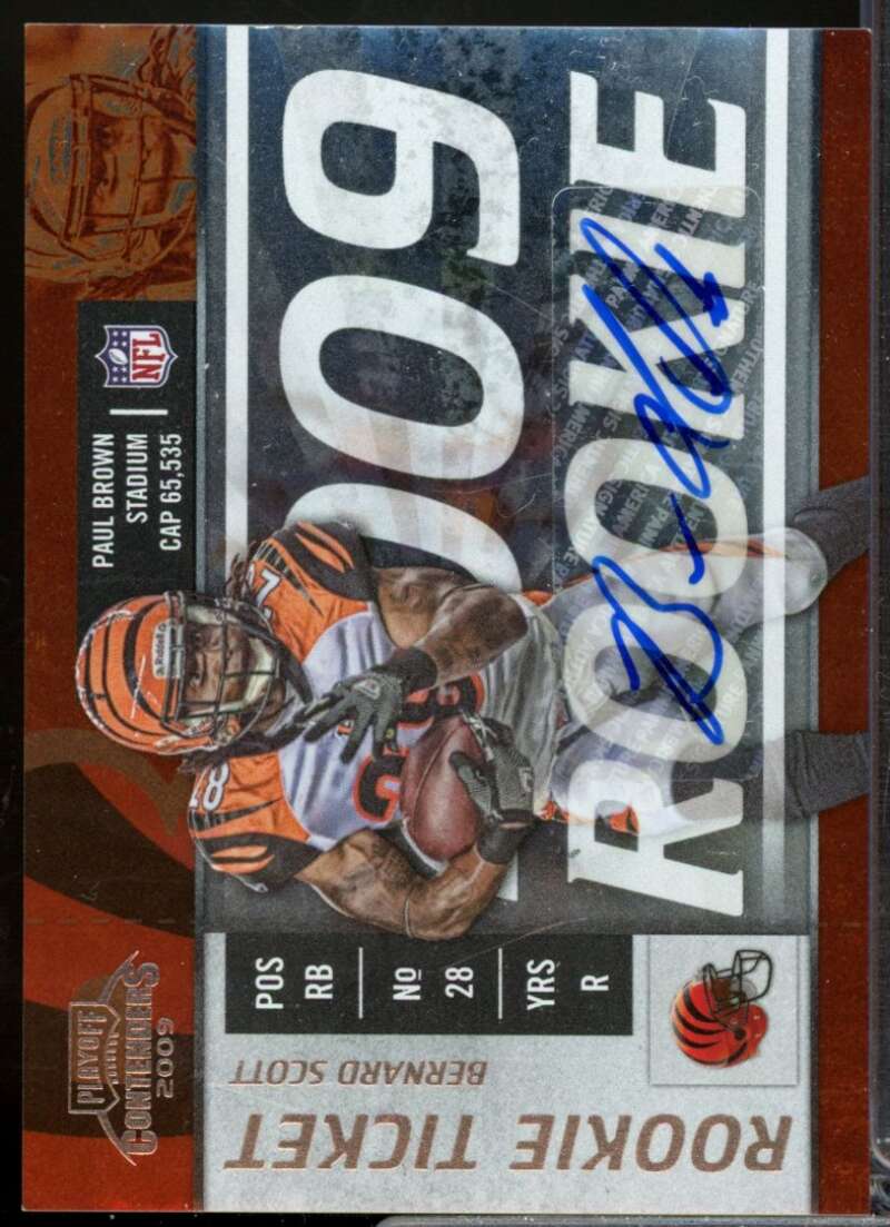 Bernard Scott RC Card 2009 Playoff Contenders Rookie Autograph #143  Image 1