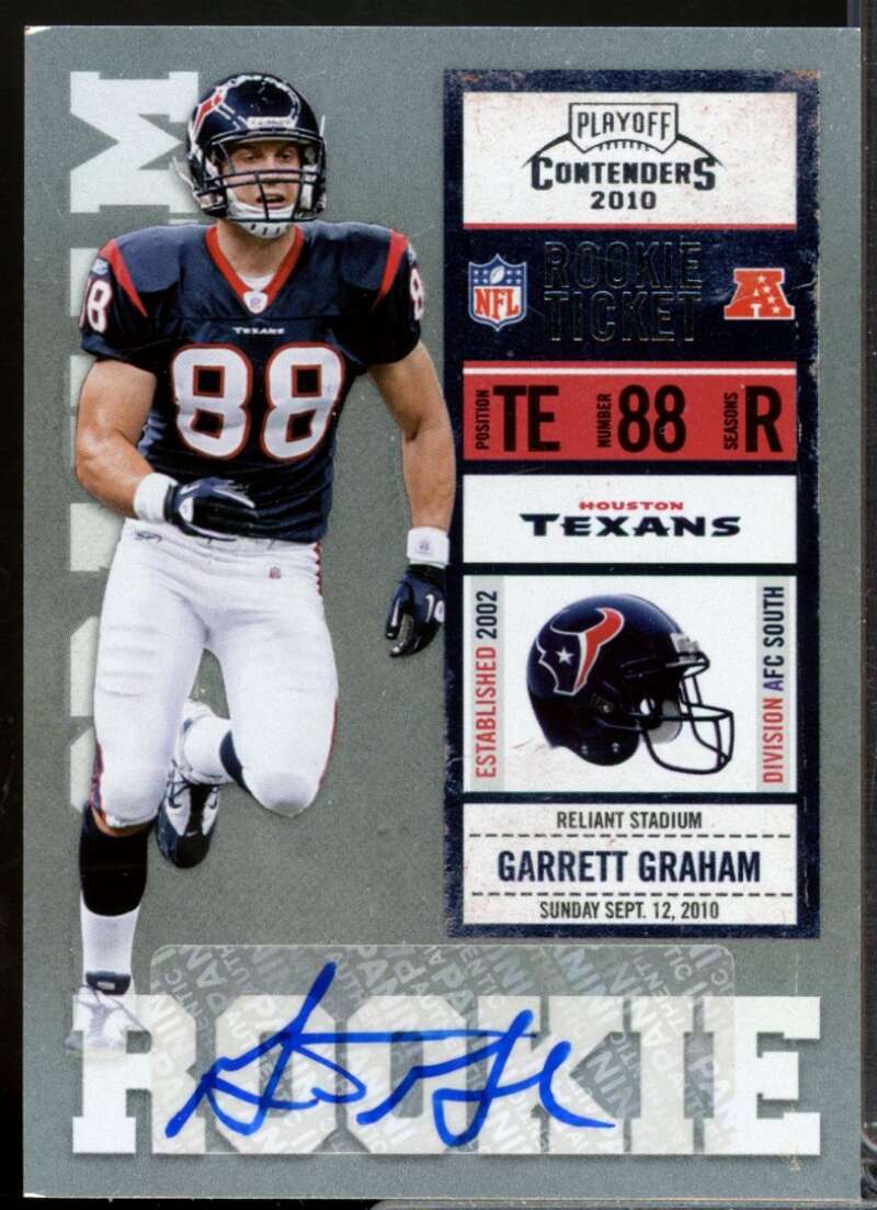 Garrett Graham RC Card 2010 Playoff Contenders Rookie Autograph #140  Image 1