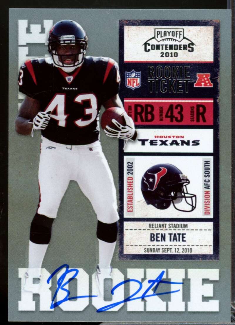 Ben Tate RC Card 2010 Playoff Contenders Rookie Autograph Variation #204B  Image 1