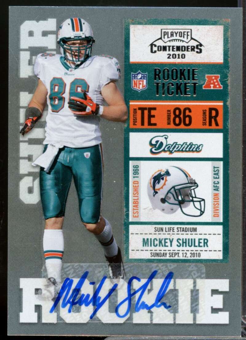 Mickey Shuler RC Card 2010 Playoff Contenders Rookie Autograph #172  Image 1