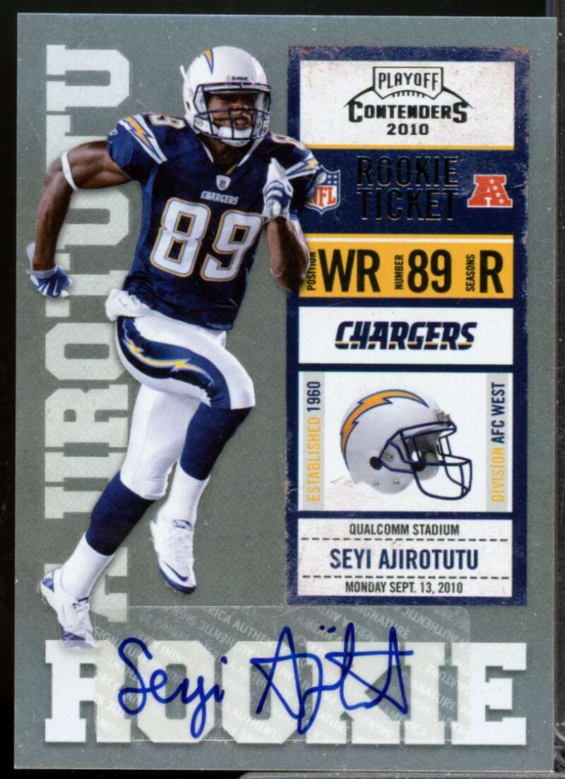 Seyi Ajirotutu RC Card 2010 Playoff Contenders Rookie Autograph #189  Image 1