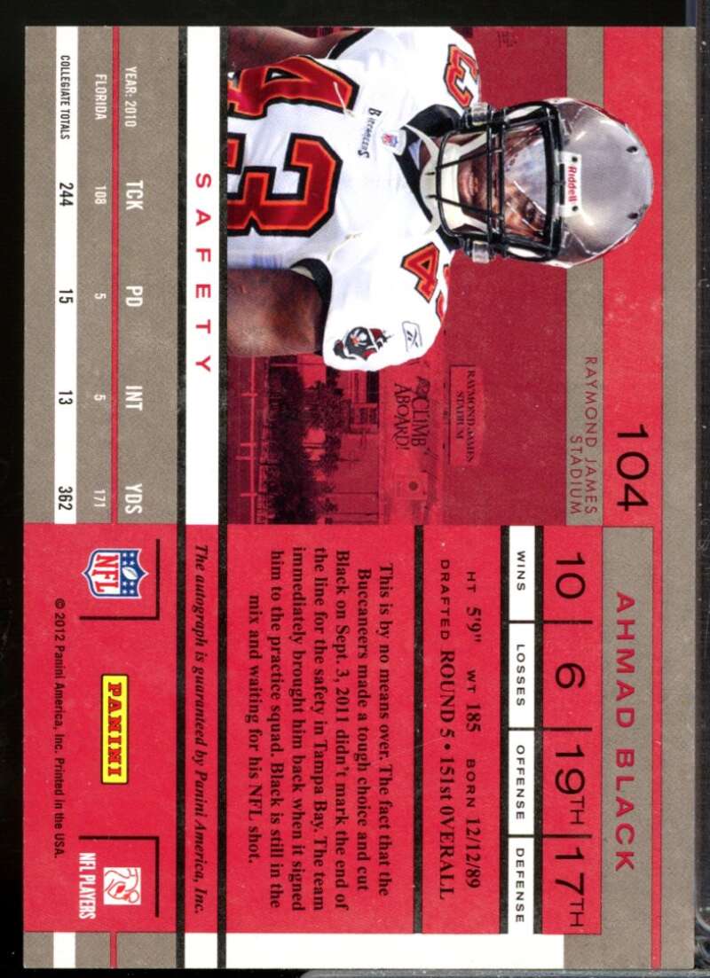 Ahmad Black RC Card 2011 Playoff Contenders Rookie Autograph #104  Image 2