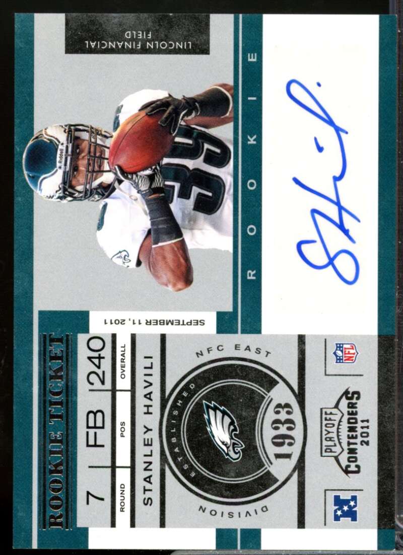 Stanley Havili RC Card 2011 Playoff Contenders Rookie Autograph #178  Image 1