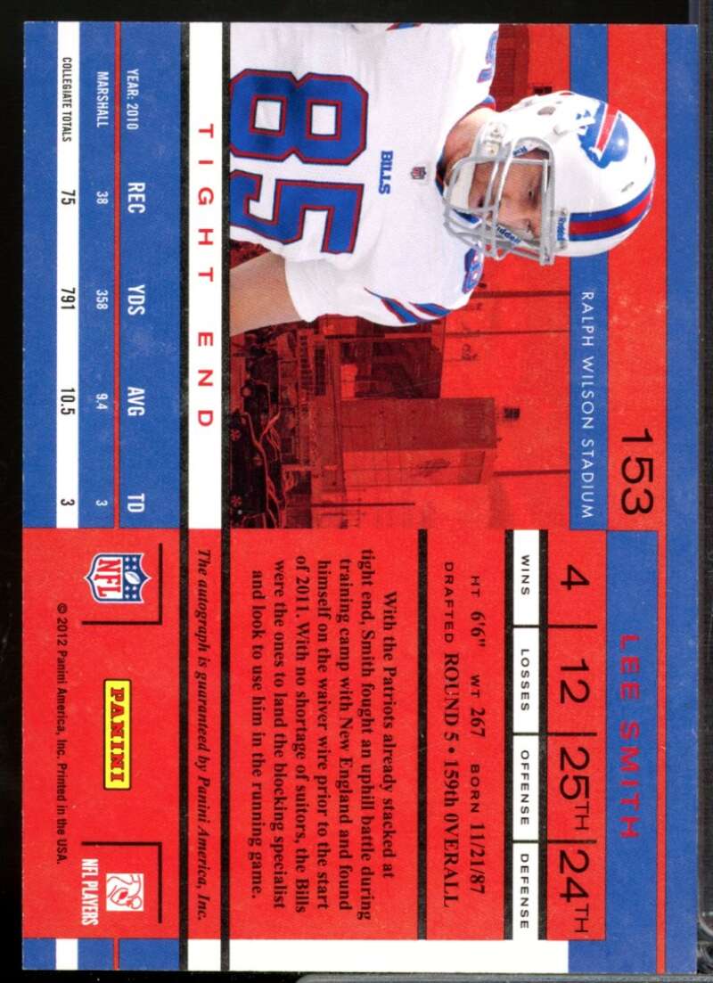 Lee Smith RC Card 2011 Playoff Contenders Rookie Autograph #153  Image 2