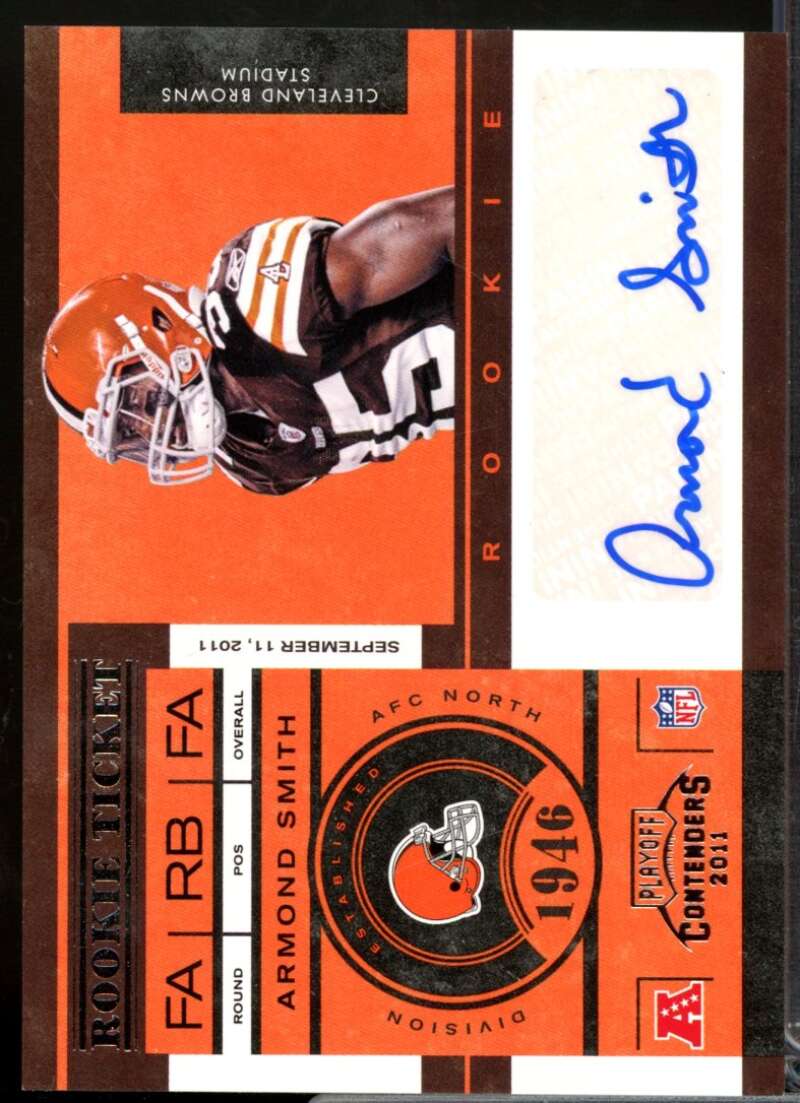 Armond Smith RC Card 2011 Playoff Contenders Rookie Autograph #113  Image 1