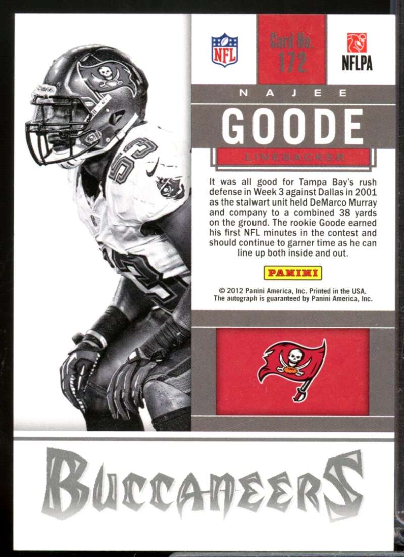Najee Goode SP Card 2012 Panini Contenders Rookie Autograph Variation #172B  Image 2