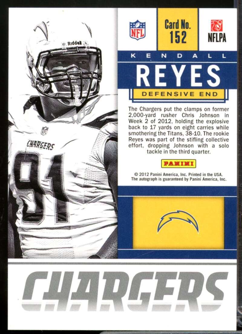 Kendall Reyes SP Card 2012 Panini Contenders Rookie Autograph Variation #152B  Image 2
