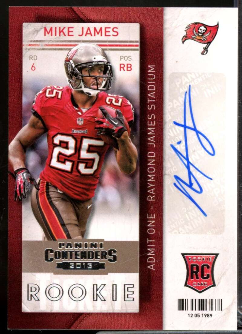 Mike James RC Card 2013 Panini Contenders Rookie Autograph #169A  Image 1