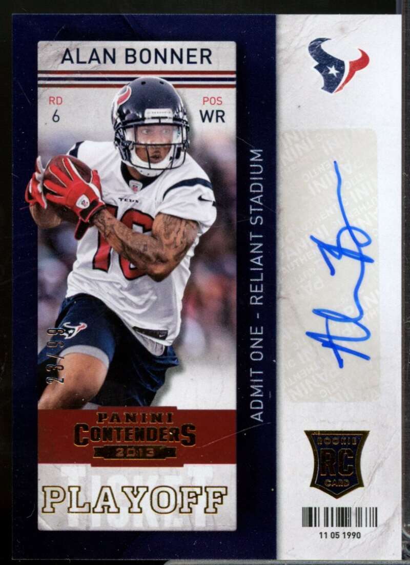 Alan Bonner Card 2013 Panini Contenders Rookie Autograph Playoff Ticket #103B  Image 1