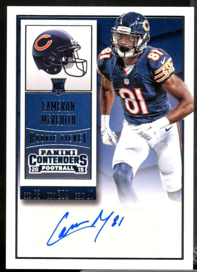 Cameron Meredith RC Card 2015 Panini Contenders Rookie Autograph #266  Image 1