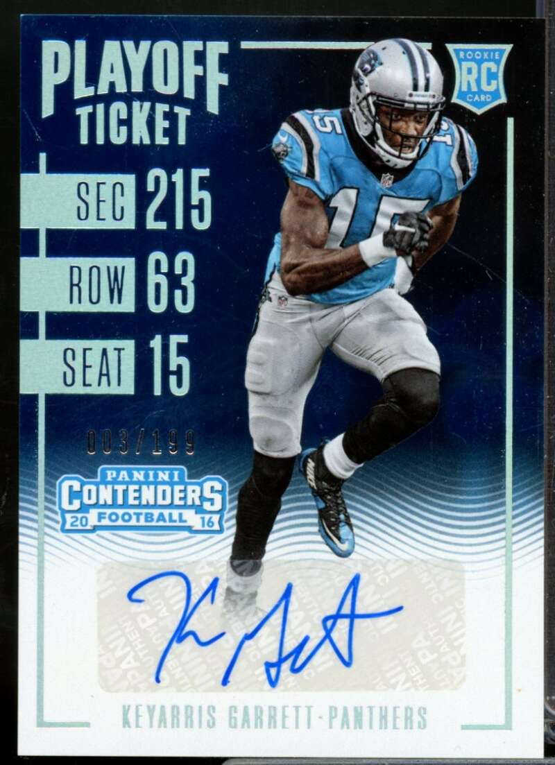 Keyarris Garrett 2016 Panini Contenders Rookie Autograph Playoff Ticket #177  Image 1