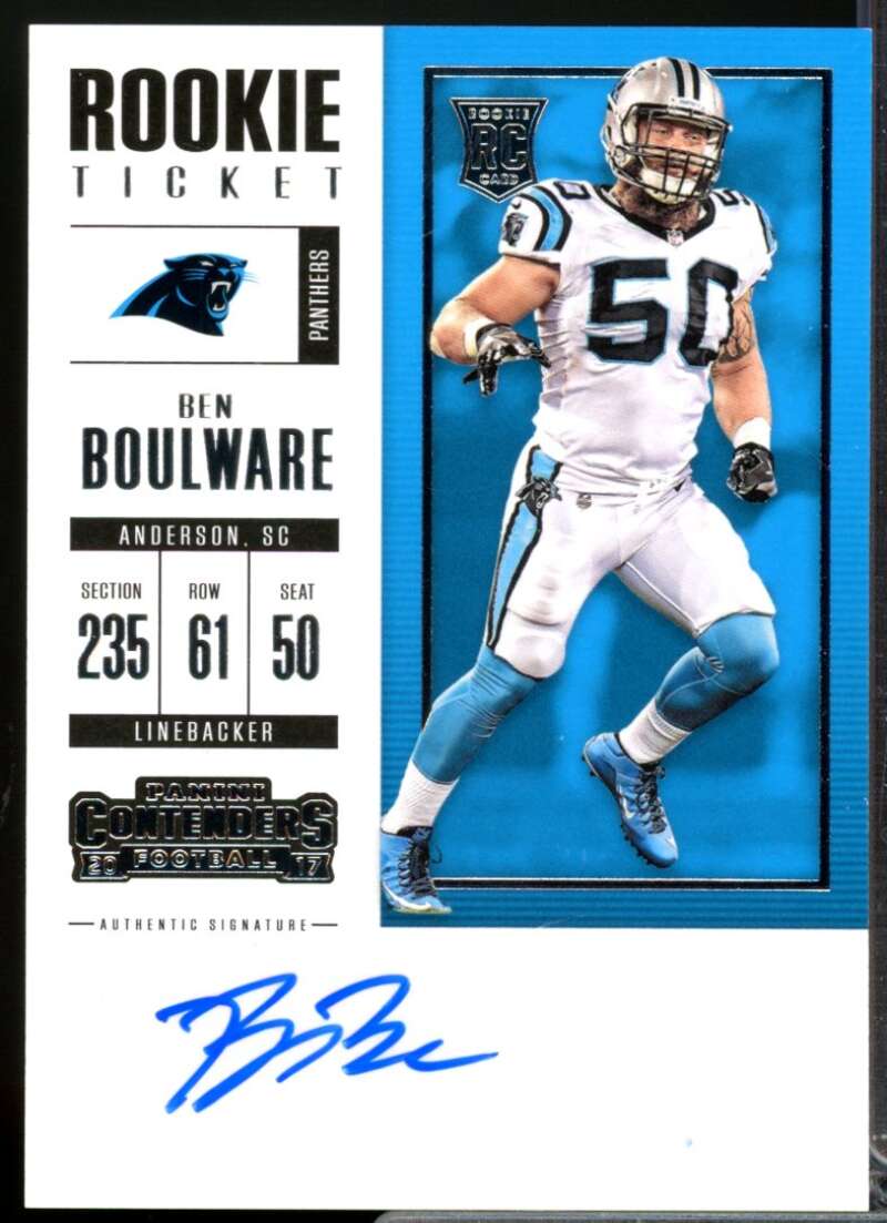 Ben Boulware RC Card 2017 Panini Contenders Rookie Autograph #213  Image 1