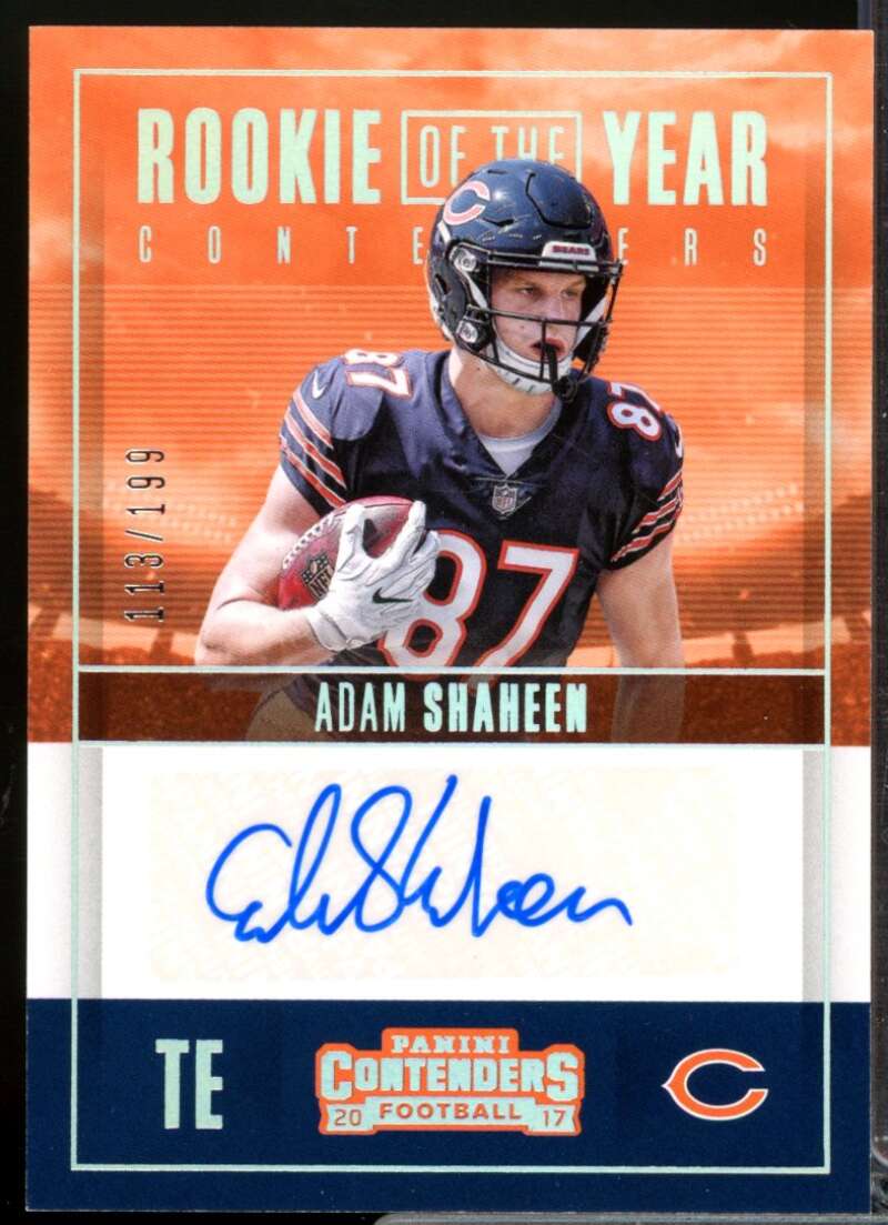 Adam Shaheen 2017 Panini Contenders Rookie of the Year Contenders Autograph #39  Image 1