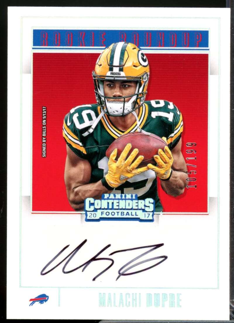 Malachi Dupre /199 Card 2017 Panini Contenders Rookie Roundup Autographs #35  Image 1