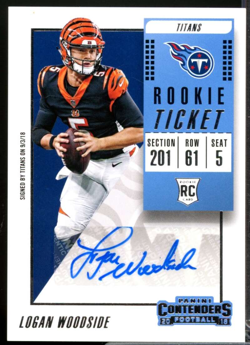 Logan Woodside RC Card 2018 Panini Contenders Rookie Autograph #321  Image 1