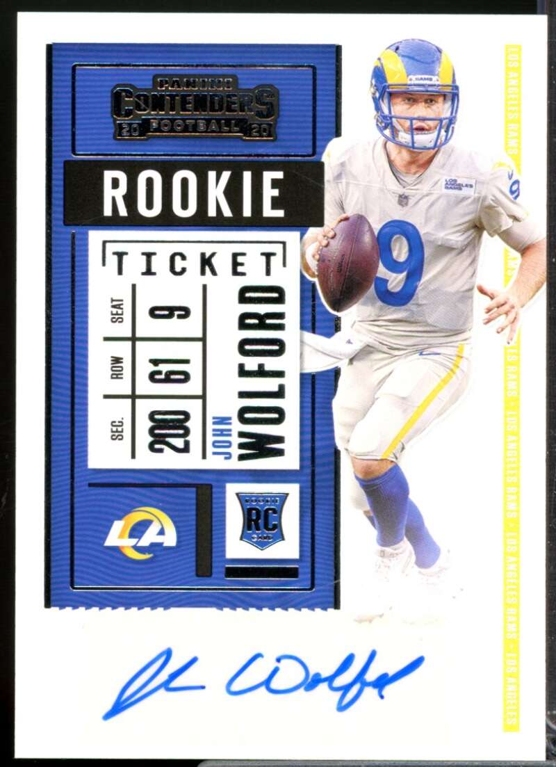 John Wolford RC Card 2020 Panini Contenders Rookie Autograph #275  Image 1