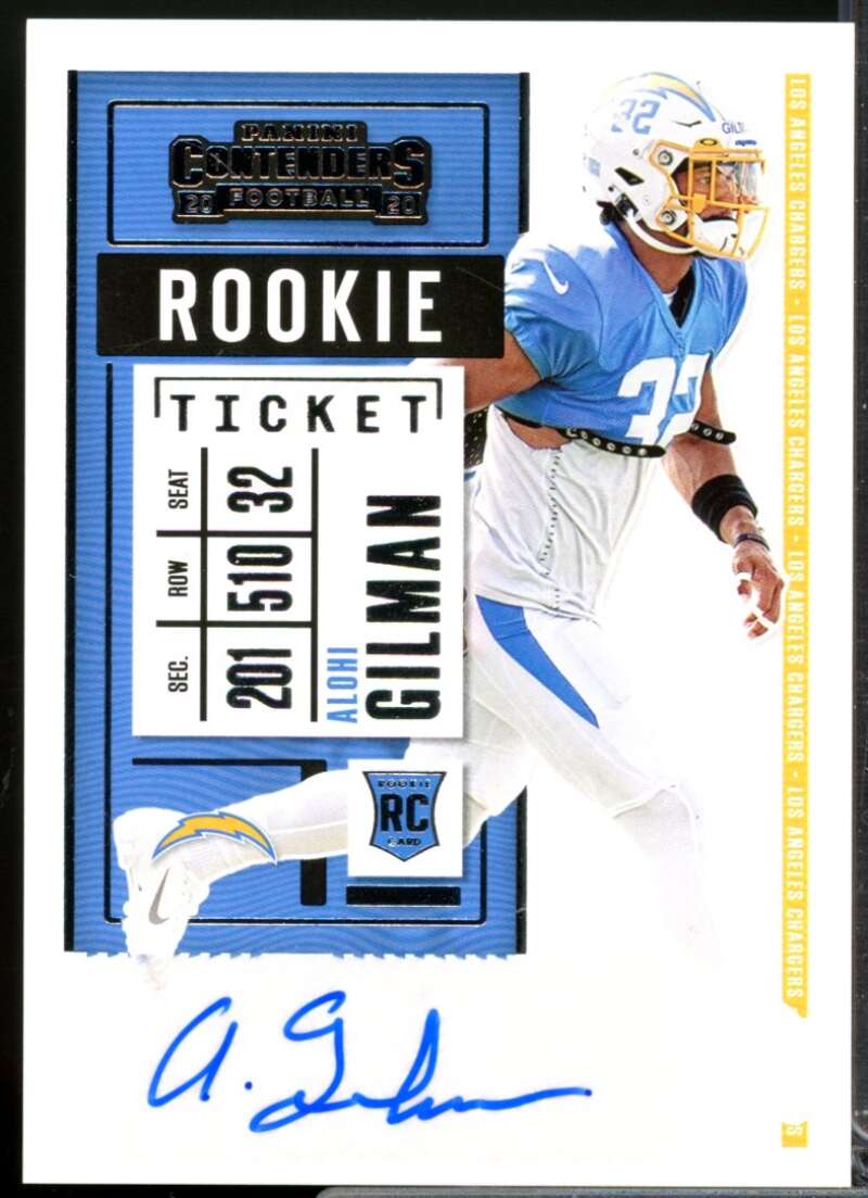 Alohi Gilman RC Card 2020 Panini Contenders Rookie Autograph #265  Image 1