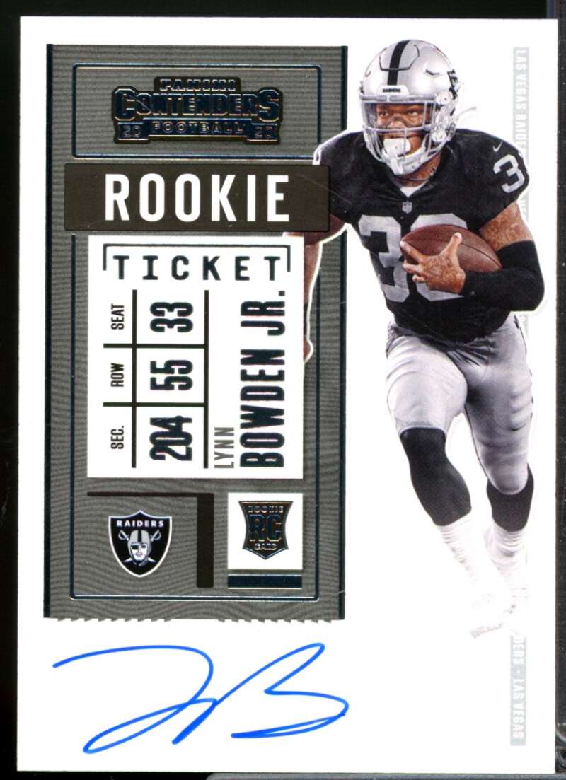 Lynn Bowden Jr. RC Card 2020 Panini Contenders Rookie Autograph #129A  Image 1