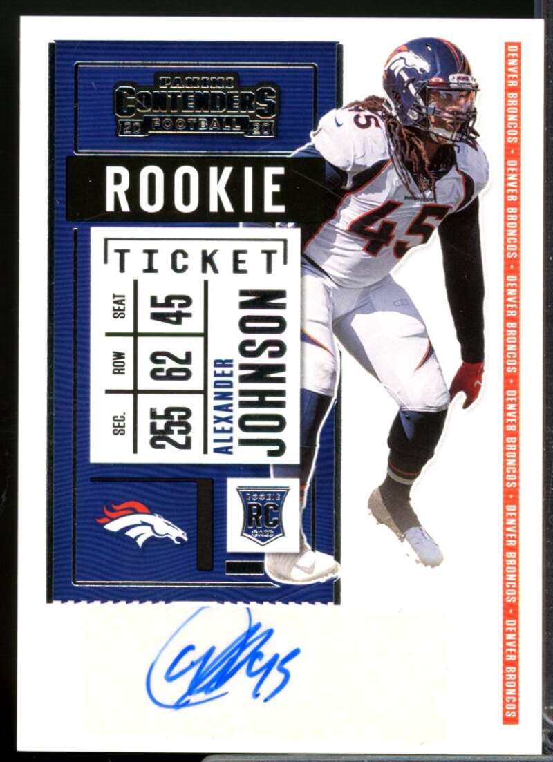 Alexander Johnson RC Card 2020 Panini Contenders Rookie Autograph #242  Image 1
