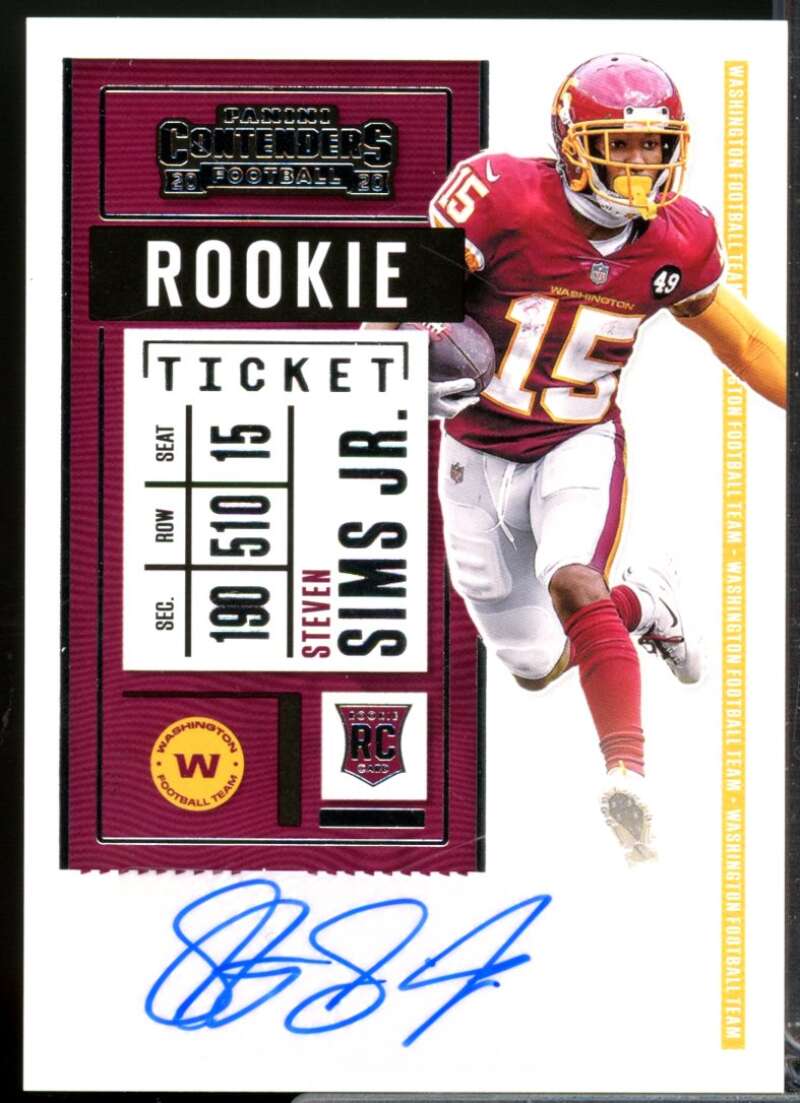 Steven Sims Jr. RC Card 2020 Panini Contenders Rookie Autograph #243  Image 1