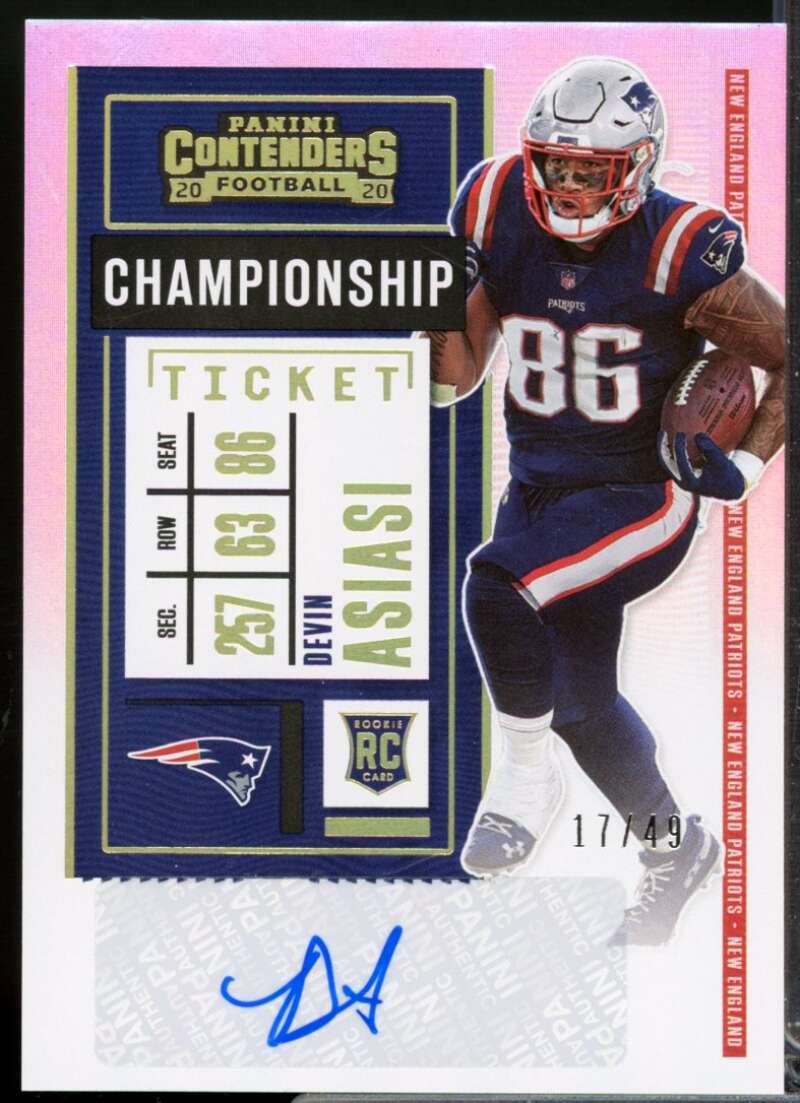 Devin Asiasi 2020 Panini Contenders Rookie Autograph Championship Ticket #181  Image 1
