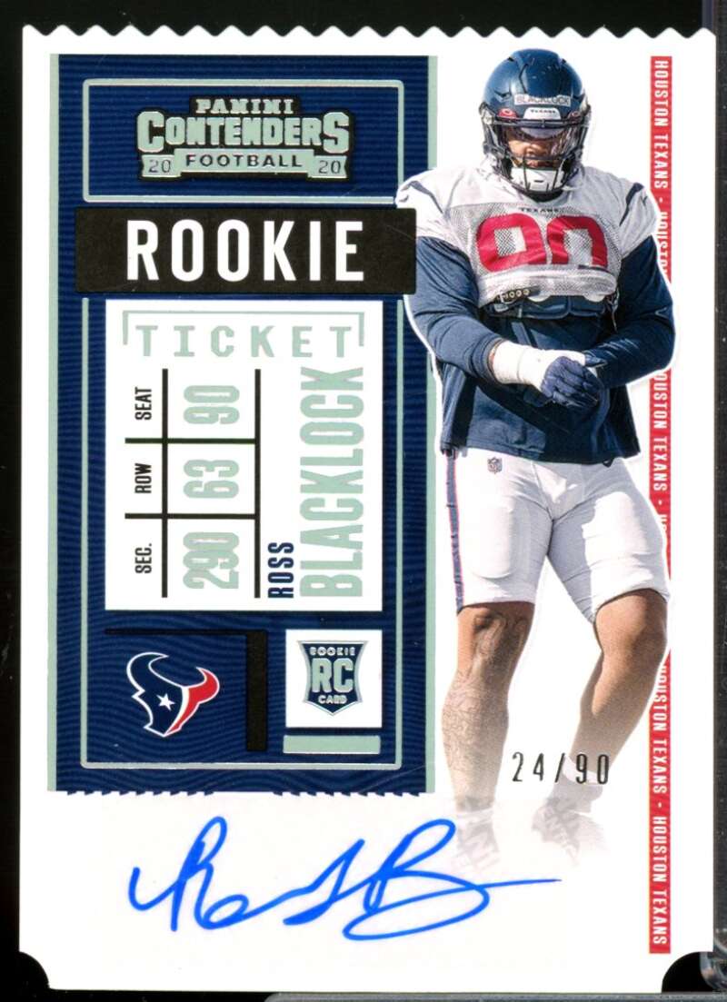 Ross Blacklock /90 2020 Panini Contenders Rookie Autograph Ticket Stub #165  Image 1