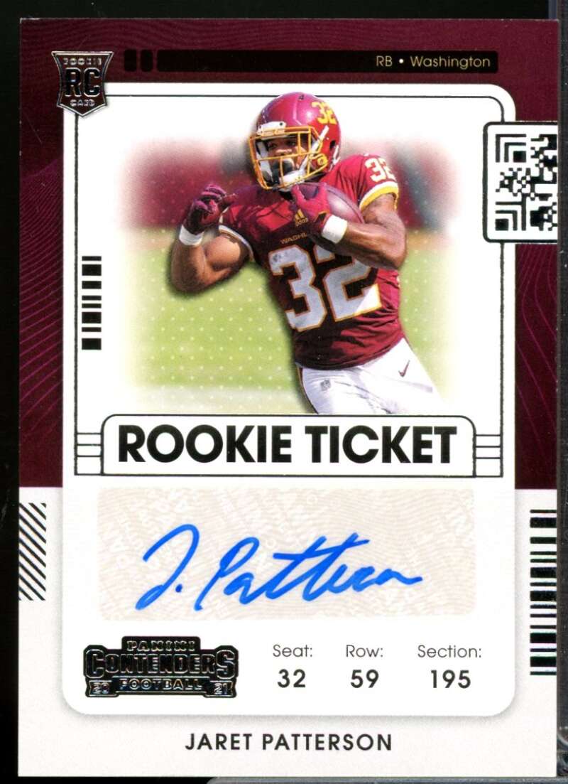 Jaret Patterson RC SP Card 2021 Panini Contenders Rookie Autograph #263  Image 1