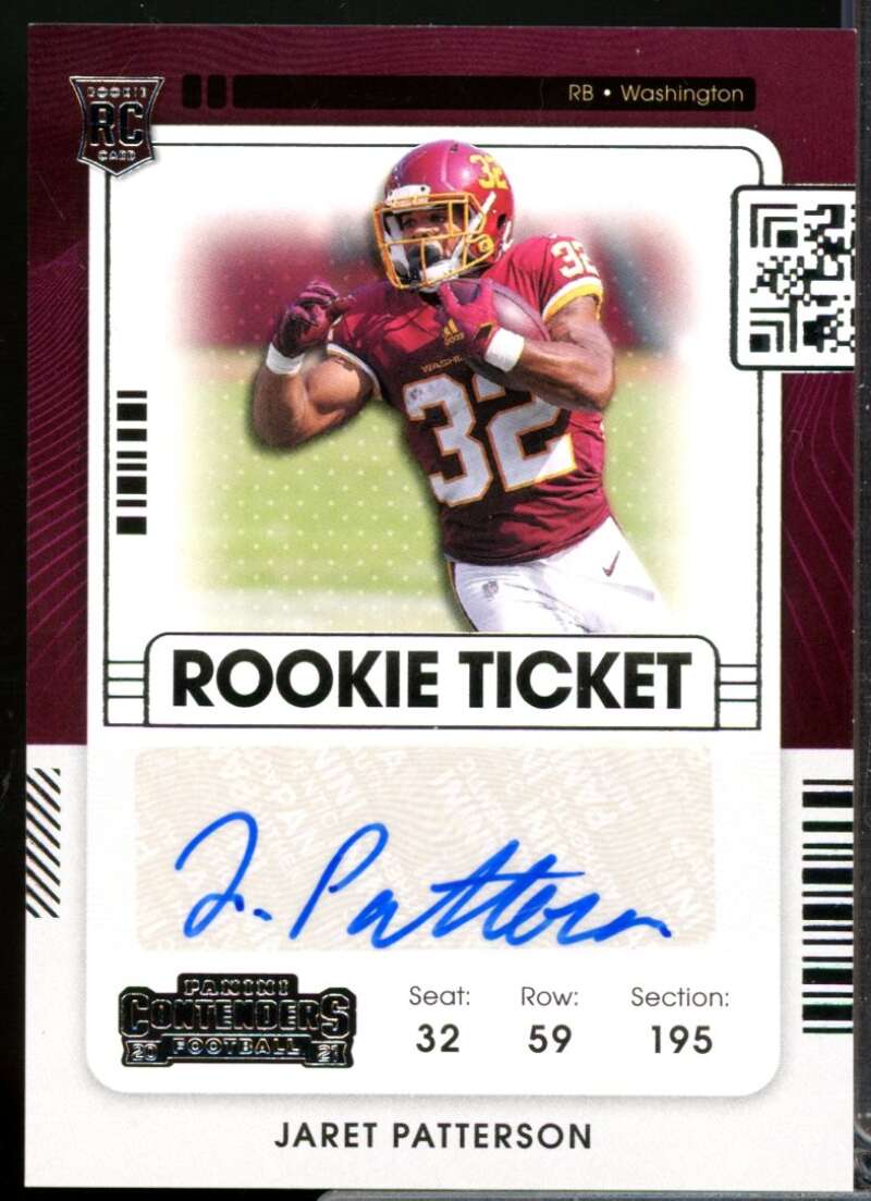Jaret Patterson RC SP Card 2021 Panini Contenders Rookie Autograph #263  Image 1