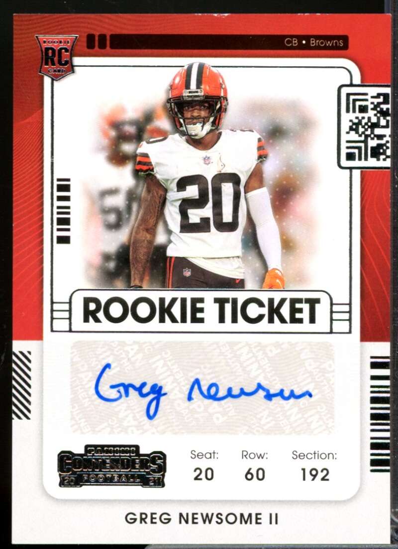 Greg Newsome II RC Card 2021 Panini Contenders Rookie Autograph #155  Image 1
