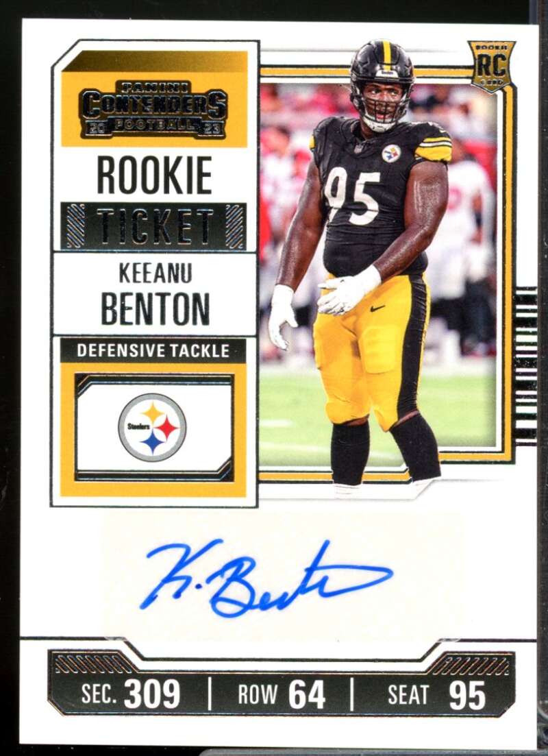 Keeanu Benton RC Card 2023 Panini Contenders Rookie Autograph #196  Image 1